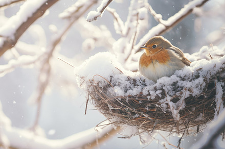 European Robin in Winter, a Nature Photo by Iconogenic