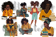 Book lover clipart, an Illustration by CraftCrateShop (Thumbnail 2 of 5)