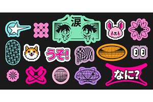 Y2k anime sticker collection, an Object Illustration by art PVP - market