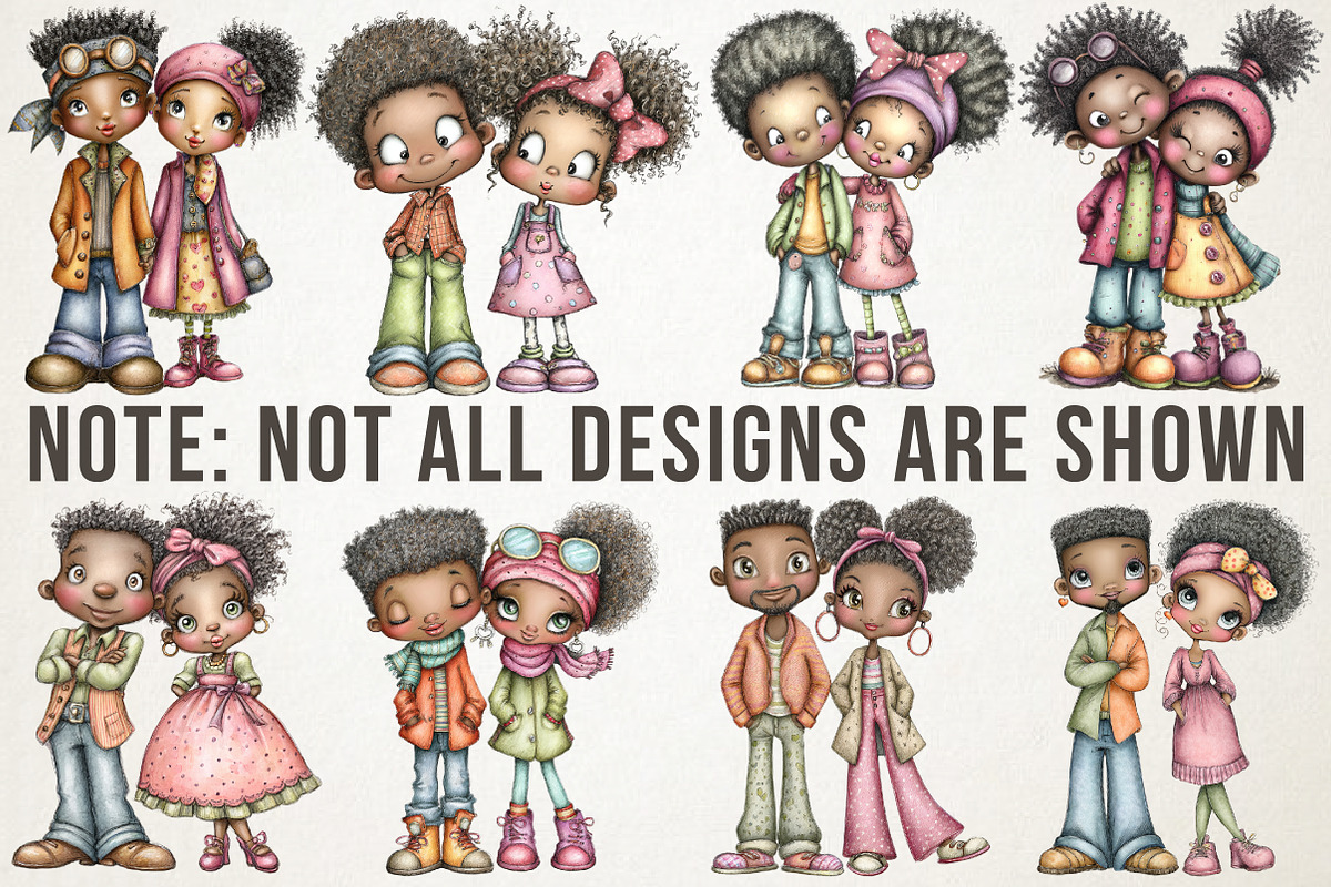 Black Men & Women Clipart Pack, a Person Illustration by RobertsArt (Photo 5 of 6)