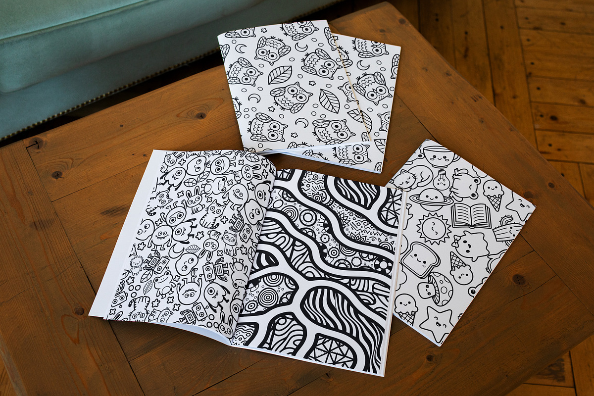 61 Procreate Coloring Book Patterns, a Brush Add-On by Heather Green Designs (Photo 8 of 10)