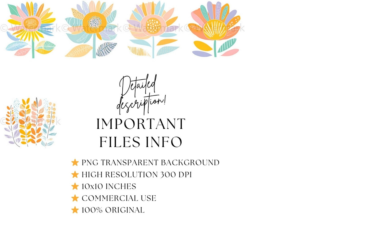 Boho Flower Clipart Abstract, a Decorative Illustration by Nicole Branger Art (Photo 9 of 19)