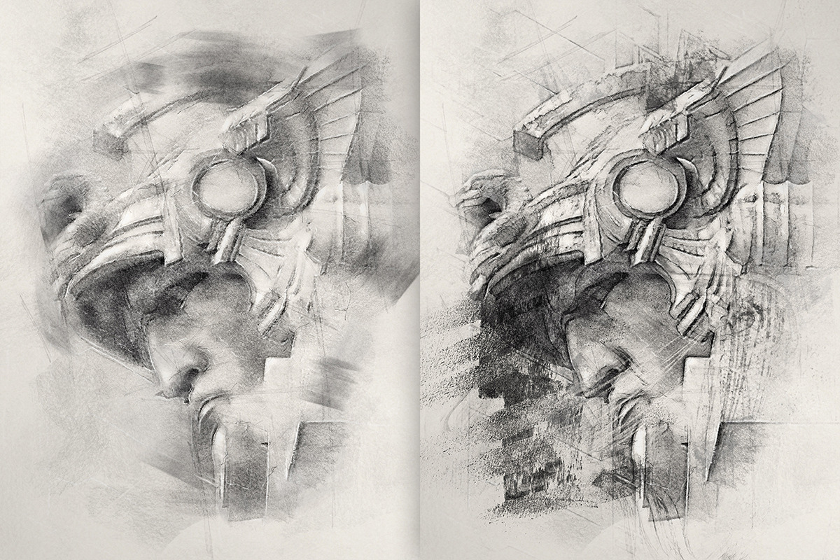 Charcoal Sketch Photoshop Action, an Action Add-On by GorynArt (Photo 3 of 18)
