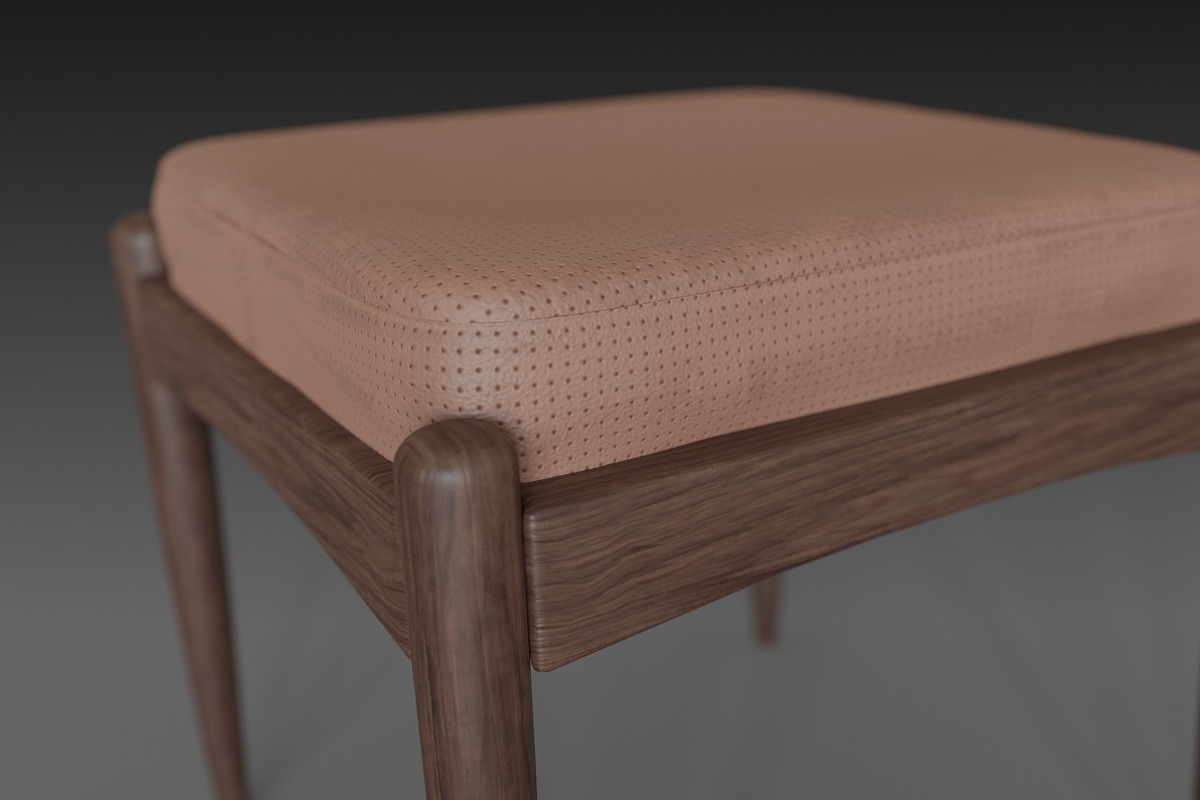 Chair with brown leather pillow, a Furniture 3D Model by NojskaAksjon (Photo 16 of 20)