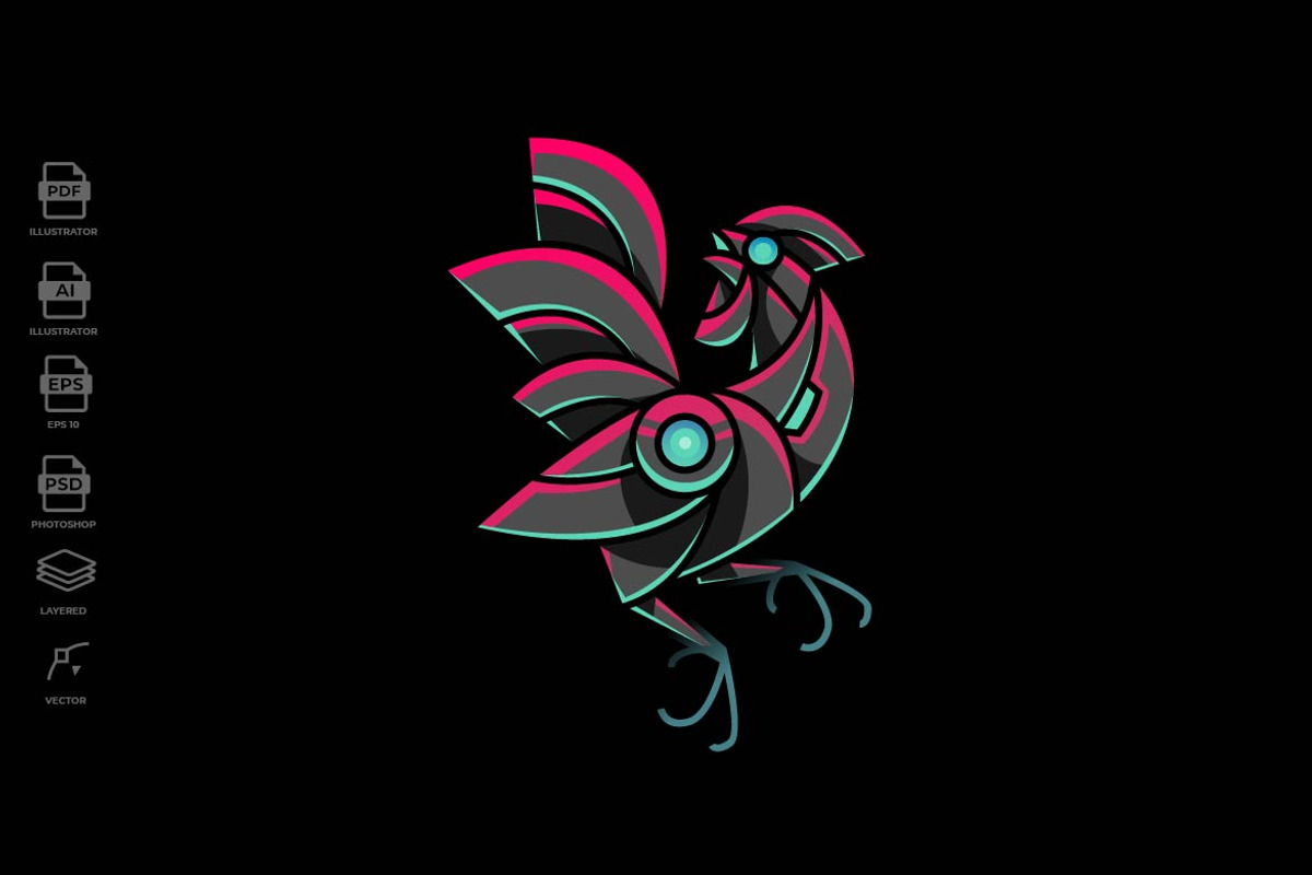 Modern Mecha Robotic Rooster Logo, a Branding & Logo Template by Rupture (Photo 3 of 3)
