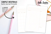 Neutral Bujo: 4 Page Printable, a Stationery Template by Bella+Sophia Creative (Thumbnail 1 of 5)