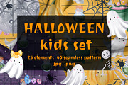 WATERCOLOR HALLOWEEN KIDS PATTERNS, a Pattern Graphic by alia.kurianova (Thumbnail 1 of 6)