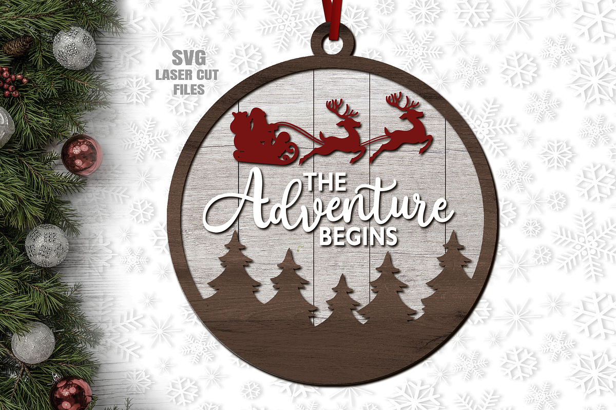 Adventure Christmas Ornament SVG, a Graphic by Cloud9DesignSVG (Photo 2 of 4)