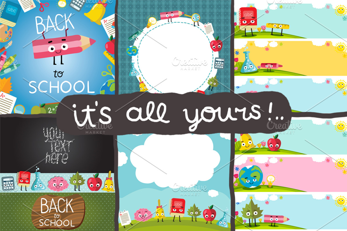 Cute School set, an Education Illustration by kostolom3ooo (Photo 5 of 5)