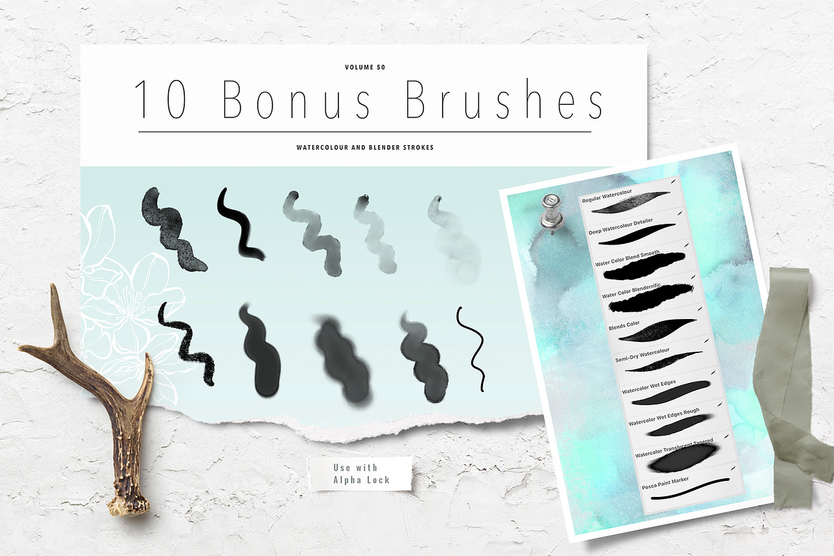 Floral Procreate Stamp Brushes 11, a Brushes & More by DeloresArt (Photo 6 of 16)