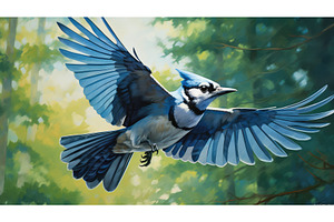 flight blue jay flying ai generated, an Animal Photo by pikepicture