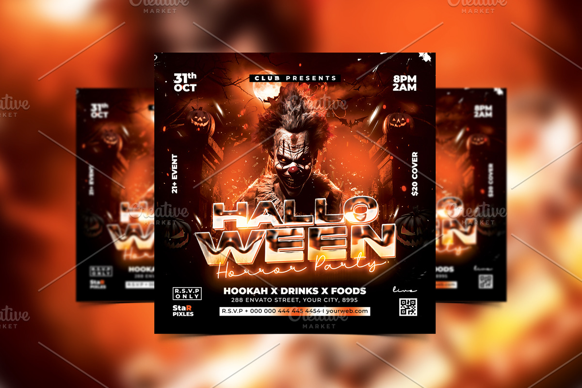 Halloween Party Flyer, a Flyer Template by StarPixles11 (Photo 1 of 3)