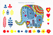 An Elephant In Love. Watercolor., an Animal Illustration by Fairy dreams (Thumbnail 2 of 9)