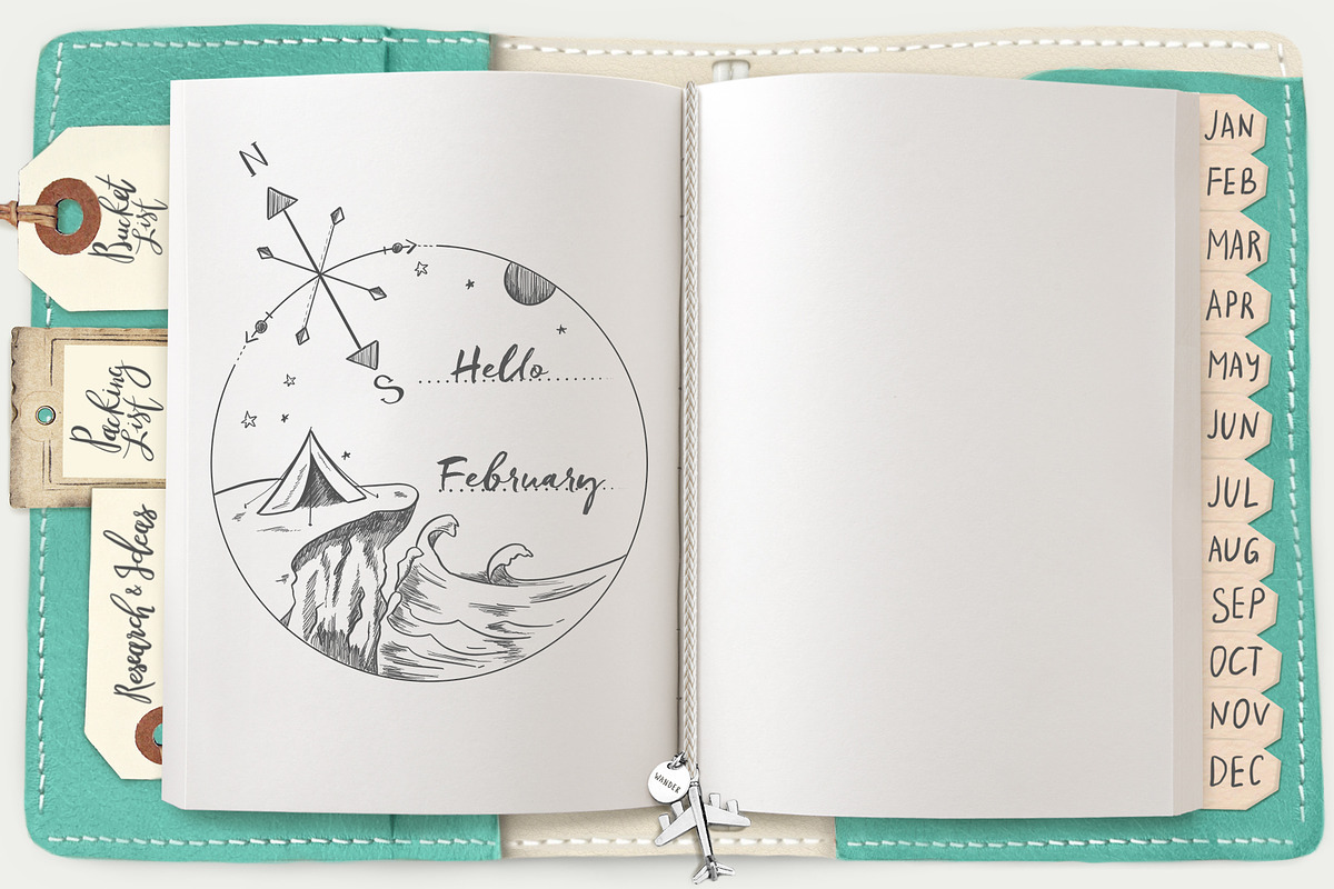 6 pcs Travel date headers, an Illustration by Kate Snitser (Photo 4 of 5)