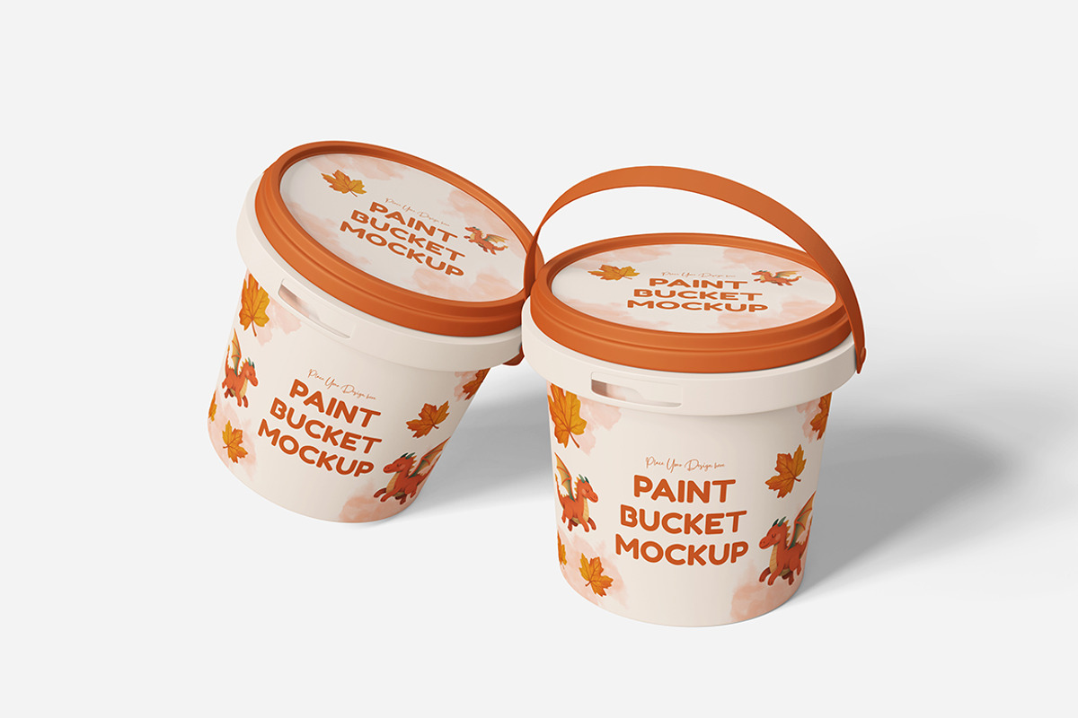 Industrial Paint Bucket Mockup PSD, an Advertising Mockup by Indah (Photo 3 of 6)