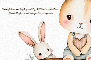 Cute Bunny, Rabbit Clipart