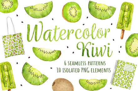 Watercolor kiwi