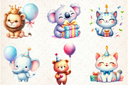 Minimalist Birthday Animal Clipart, an Illustration by Watercolor design (Thumbnail 3 of 4)