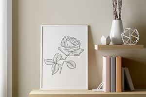 Roses Flowers Lineart Clipart.