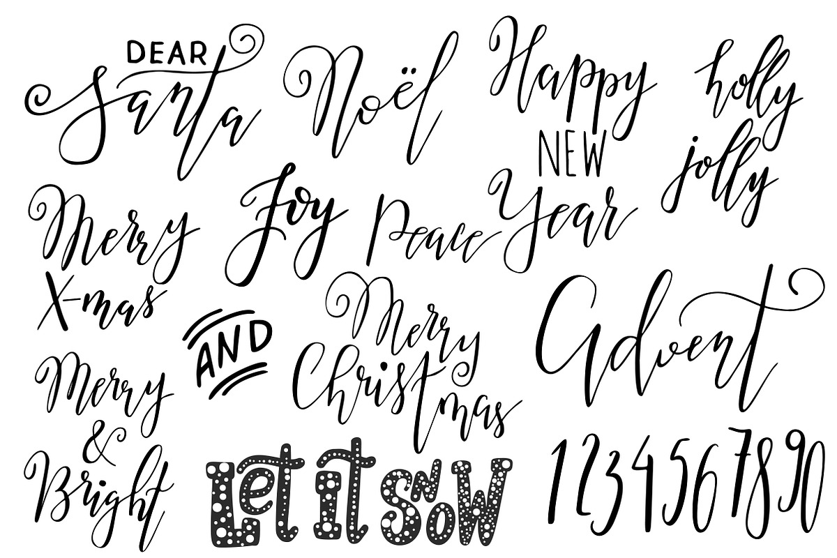 Christmas Clip-Art & Lettering Set, a Decorative Illustration by 5August Art (Photo 5 of 10)
