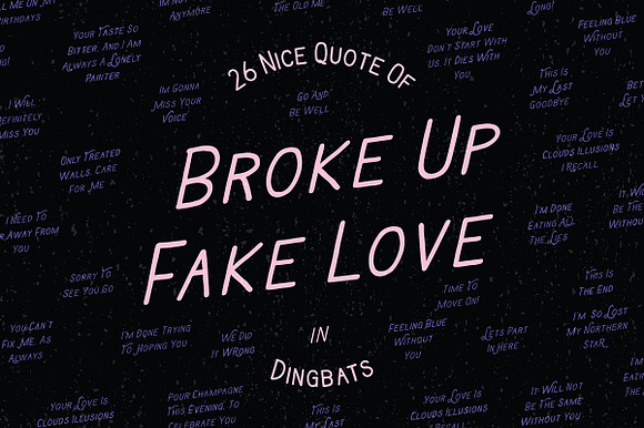 Broke Up Fake Love Dingbats preview 7