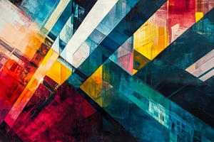 Abstract Geometric Artwork with Bold Colors and Angles, an Abstract Photo by Natalia Klenova's Shop