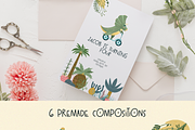 Cute Dinosaurs – Clipart & Patterns, an Animal Illustration by PenguinArtStudio (Thumbnail 5 of 11)