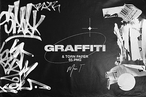 Graffiti & Torn Paper PNG Elements