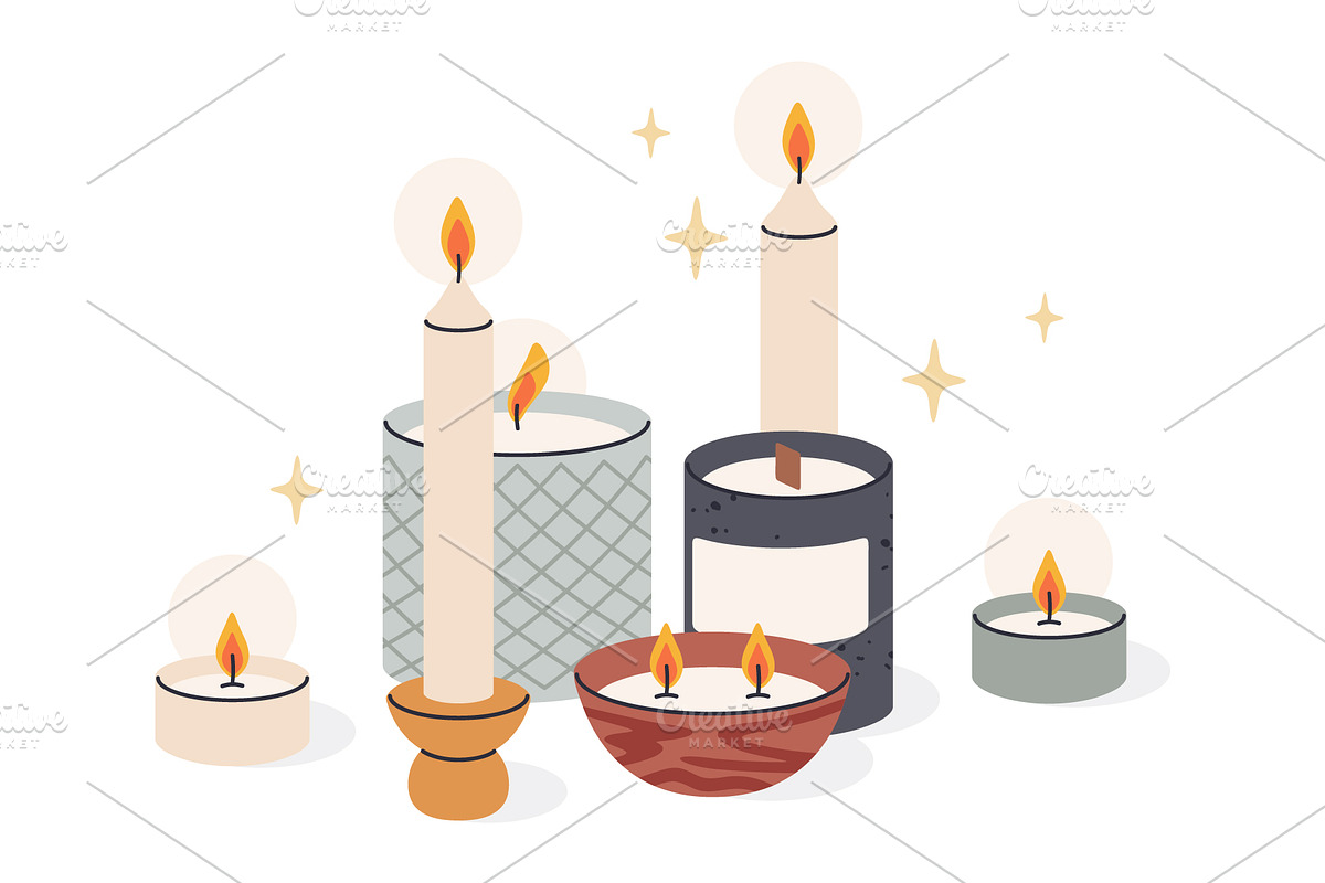 Burning vector candles, a Decorative Illustration by Torontotokio (Photo 4 of 6)