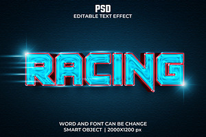 Racing 3d Editable Psd Text Effect, a Layer Style Add-On by bdrobin