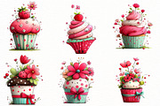 Whimsical spring cupcake Clipart, an Illustration by Designworld (Thumbnail 3 of 6)