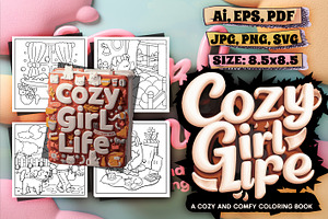 Cozy Girl Life A Cozy & Comfy Color, an Animal Illustration by Printable Design Store