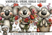 Whimsical Spring Koala Clipart, an Illustration by OK Design (Thumbnail 1 of 6)