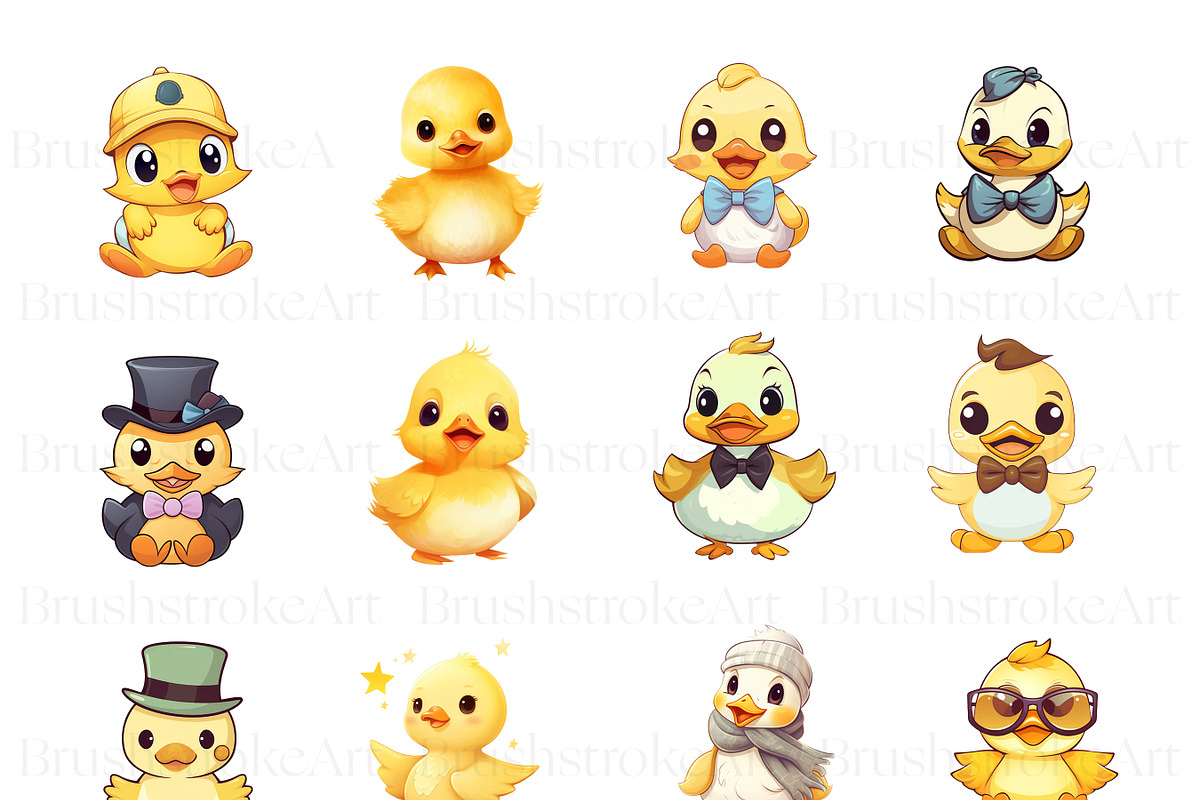 Cute Ducks Clipart, Watercolor Ducks, an Animal Illustration by BrushstrokeArtGB (Photo 2 of 9)