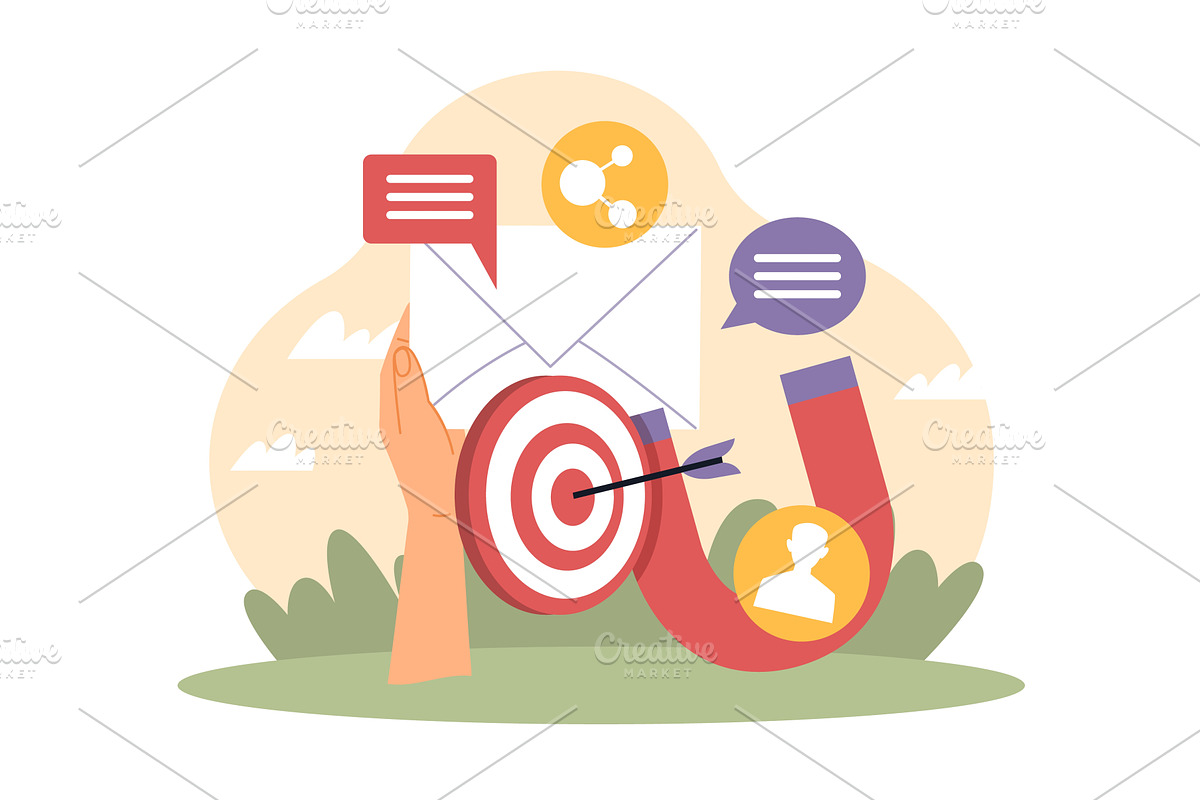 Sending emails to exact recipients, an Object Illustration by YummyBuum
