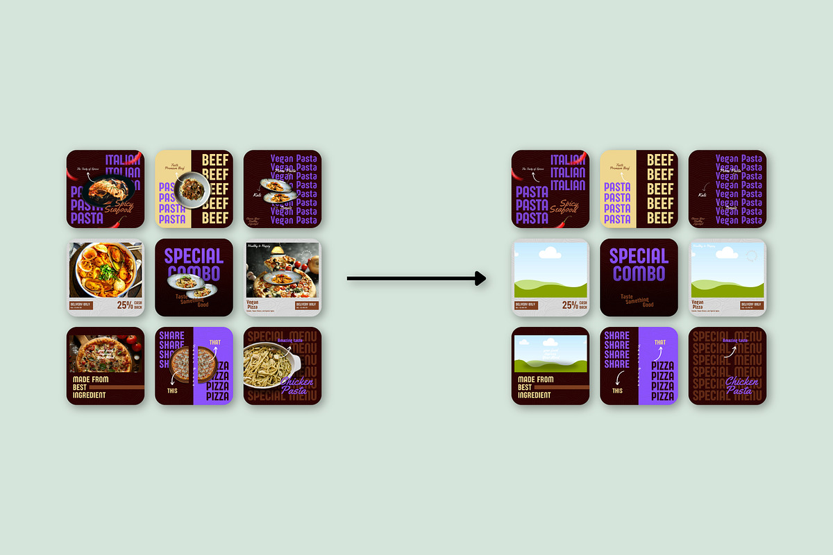 Italian // Food Social Media Kit, a Design Template by SecondBrain Store (Photo 8 of 9)