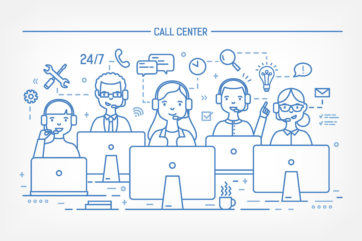 Call center and technical support, a Work Illustration by Good Studio (Photo 4 of 9)