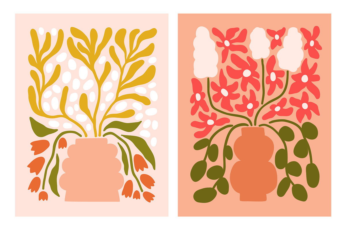 Trendy abstract flowers posters set, a Background Graphic by Good Studio (Photo 7 of 13)