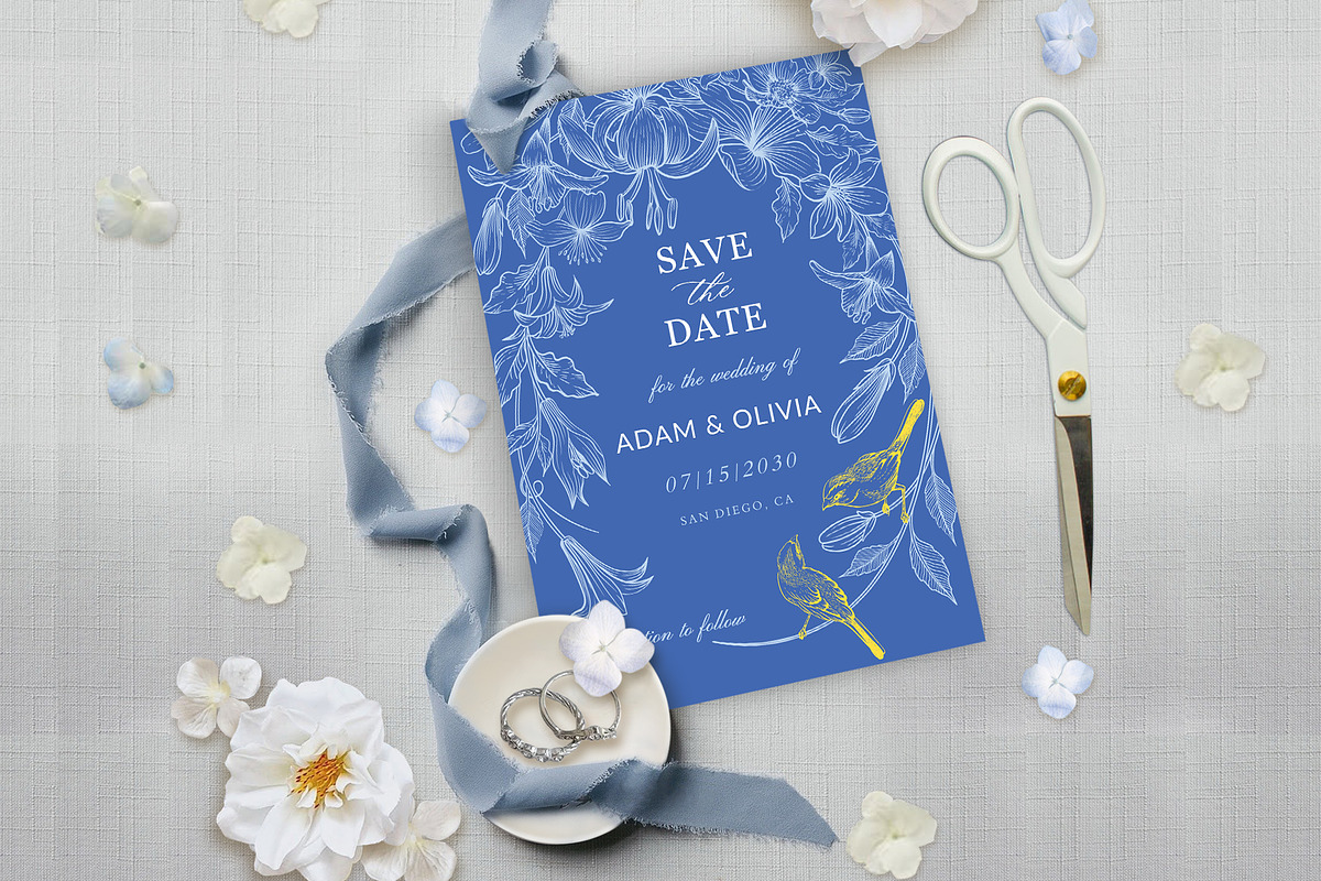 Love birds Save the Date Template, an Invitation Template by Shwet Art (Photo 2 of 6)