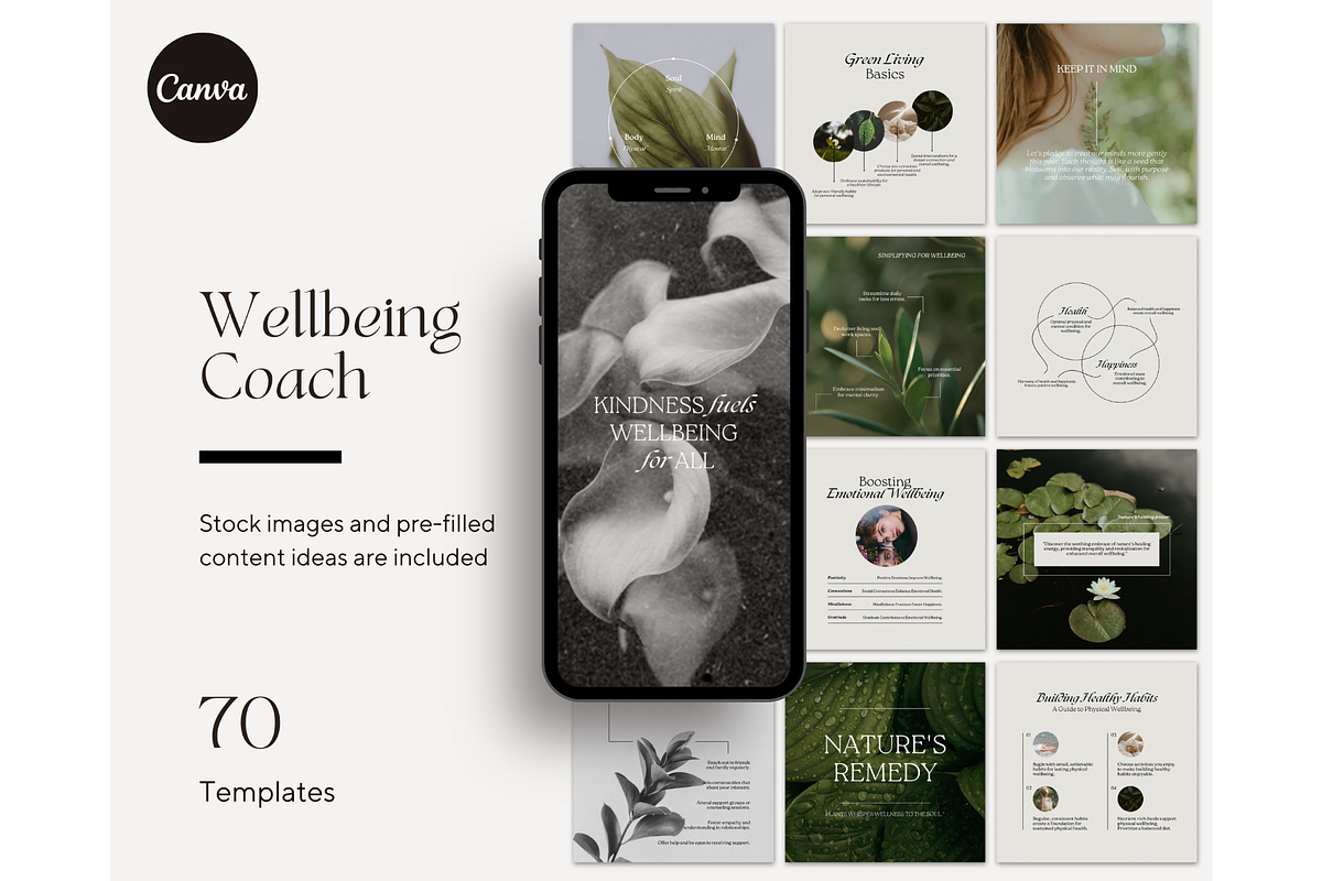Wellbeing Coach Template - Canva, a Social Media Template by TheTemplateTopia (Photo 1 of 10)