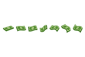 Set of dollar banknotes. Finance, a Finance Illustration by GraphiShop