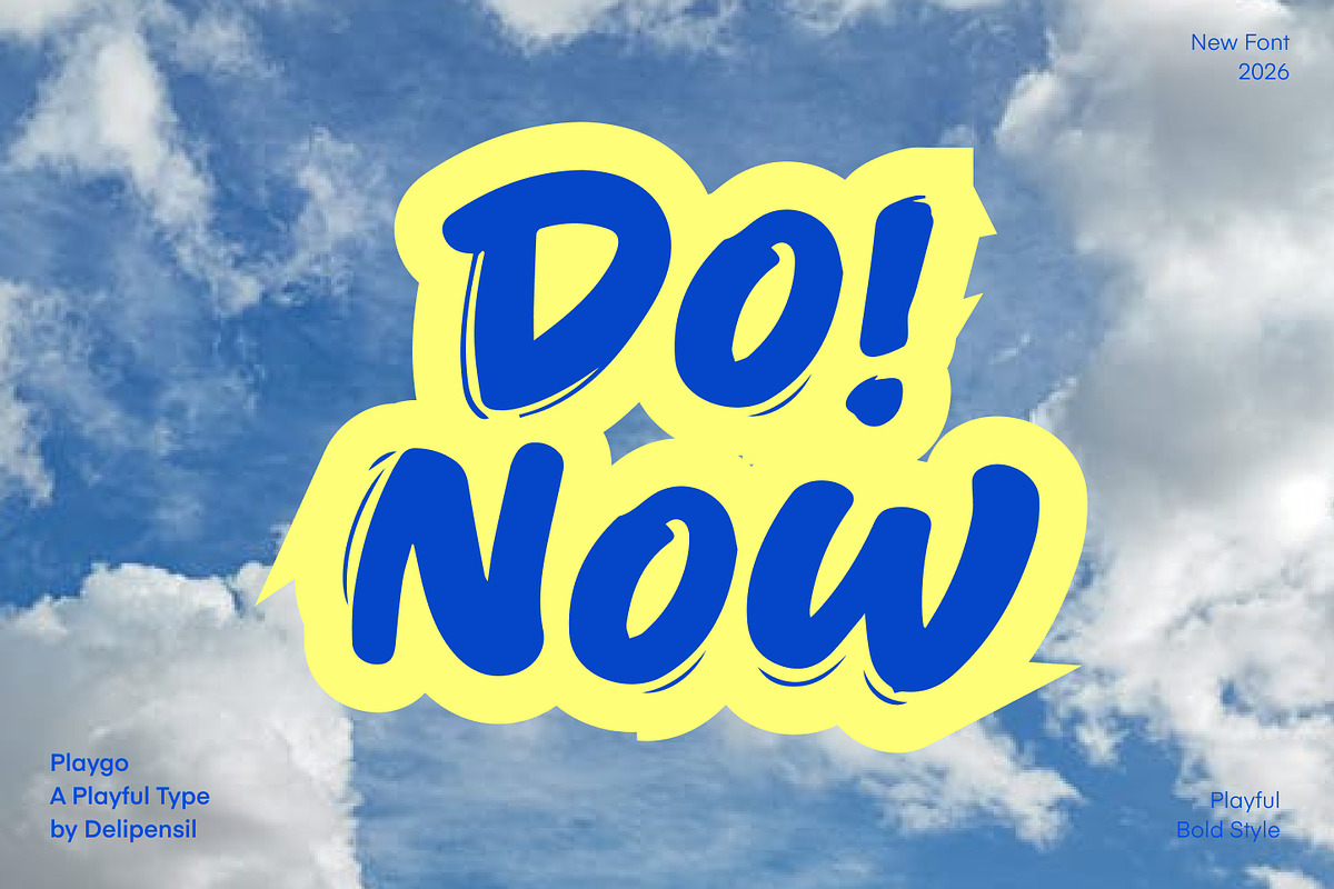 Playgo - Bold Playful Display Font, a Handwritten Font by delipensil (Photo 4 of 8)