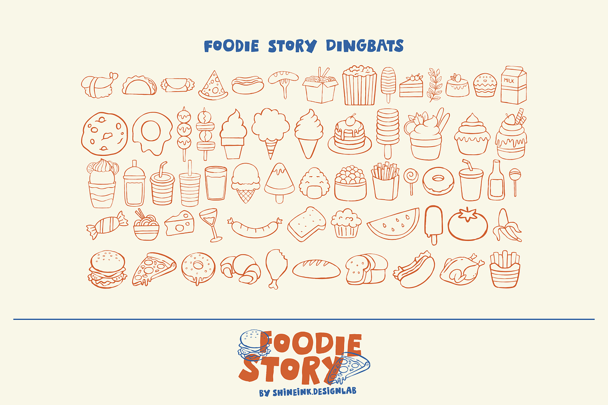 Foodie Story – Hand-Drawn Typeface, a Handwritten Font by shineink.designlab (Photo 10 of 10)
