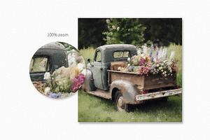 Flower Pickups Digital Oil Paintings