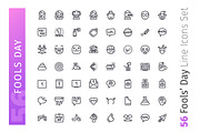Fools Day Line Icons Set, an Emoji Icon by Voysla's Shop (Thumbnail 2 of 4)