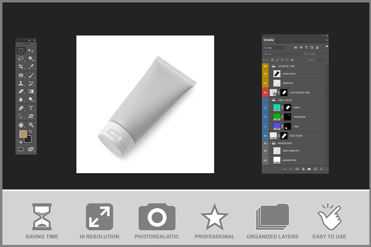 Cosmetic Tube Mockup PSD, a Product Mockup by Bruno's Shop (Photo 3 of 4)