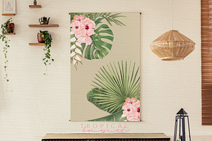 Tropical Vintage Jungle Palm Leaves