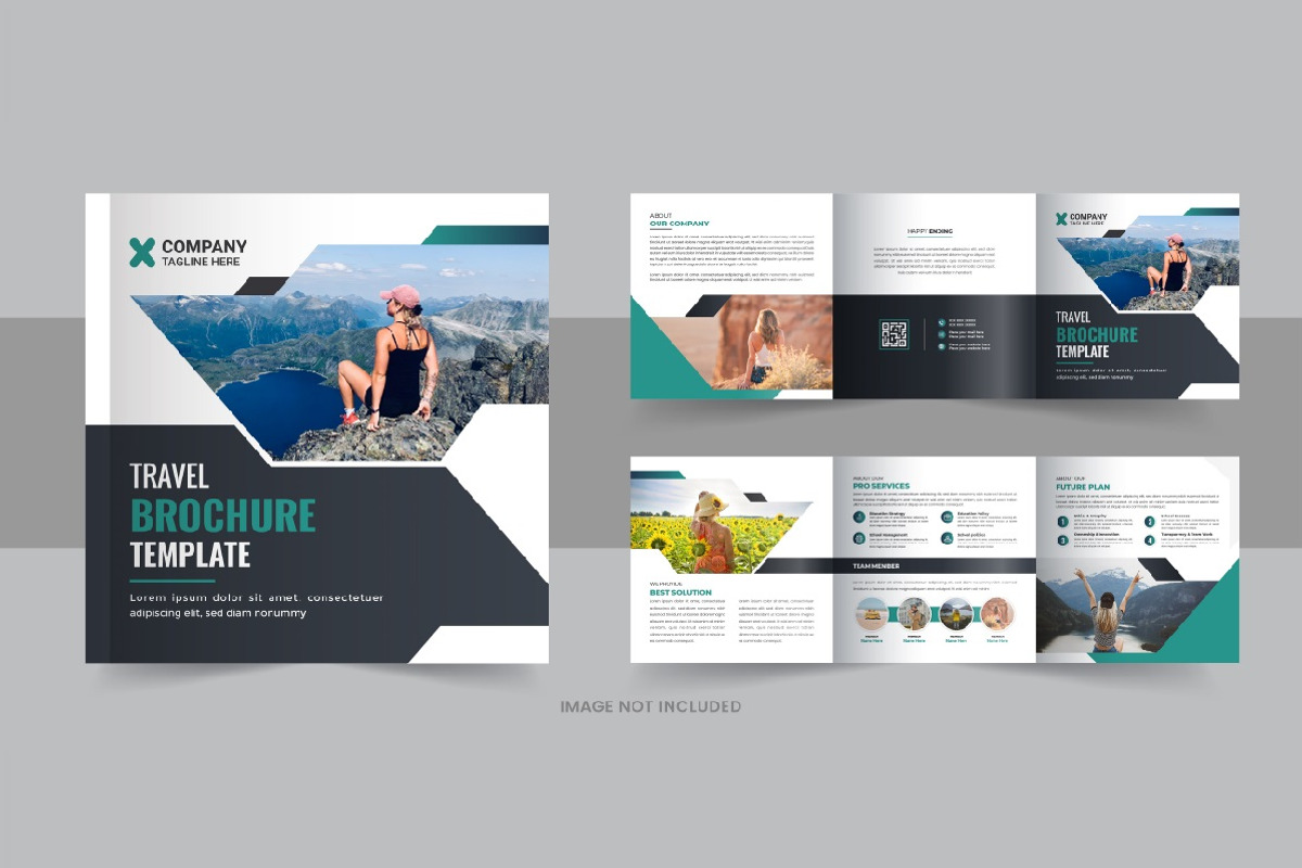 Travel square trifold brochure, a Brochure Template by Pavel_design