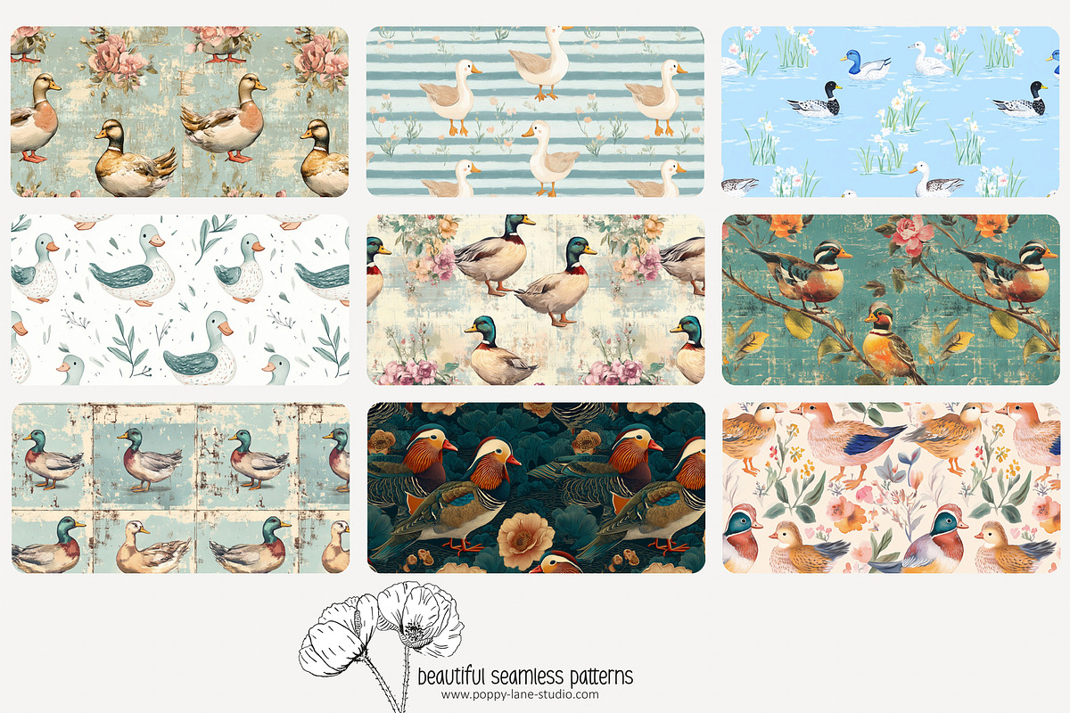80 duck seamless pattern, a Pattern Graphic by Poppy Lane Studio (Photo 10 of 11)