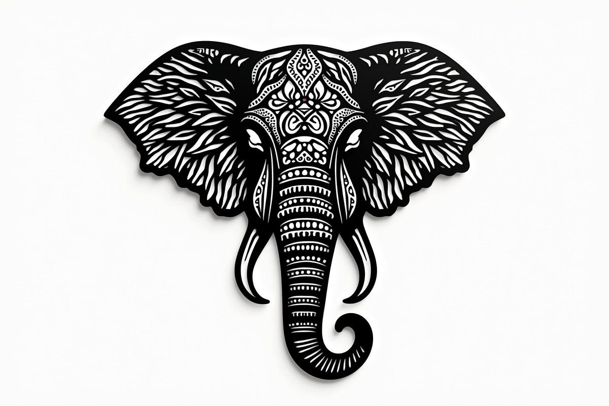 Elephant Silhouette with Ornamental, an Illustration by Amazin_art (Photo 11 of 16)